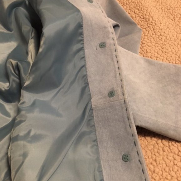 Ladies Blue Suede Leather Jacket   Size XL - Picture 12 of 16
